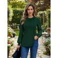 thumbnail image 5 of OALUXE Pleated Blouses for Women Long Sleeve Shirts Dressy Casual Tunic Tops with Smocked Cuffs, 5 of 7