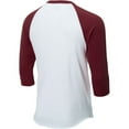 Soffe Men's Classic Raglan 3/4 Sleeve Baseball TShirt White/Maroon 2Xl