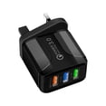 thumbnail image 1 of Cargador de viaje de carga rápida 5V 2.4A 3 puertos USB Smart QC 3.0 (negro) (Reino Unido), 1 of 5