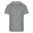 thumbnail image 5 of Aofany Men Plus Size Casual Solid Fashion Hooded Pullover Short Sleeve Sports T-Shirt Top, 5 of 5
