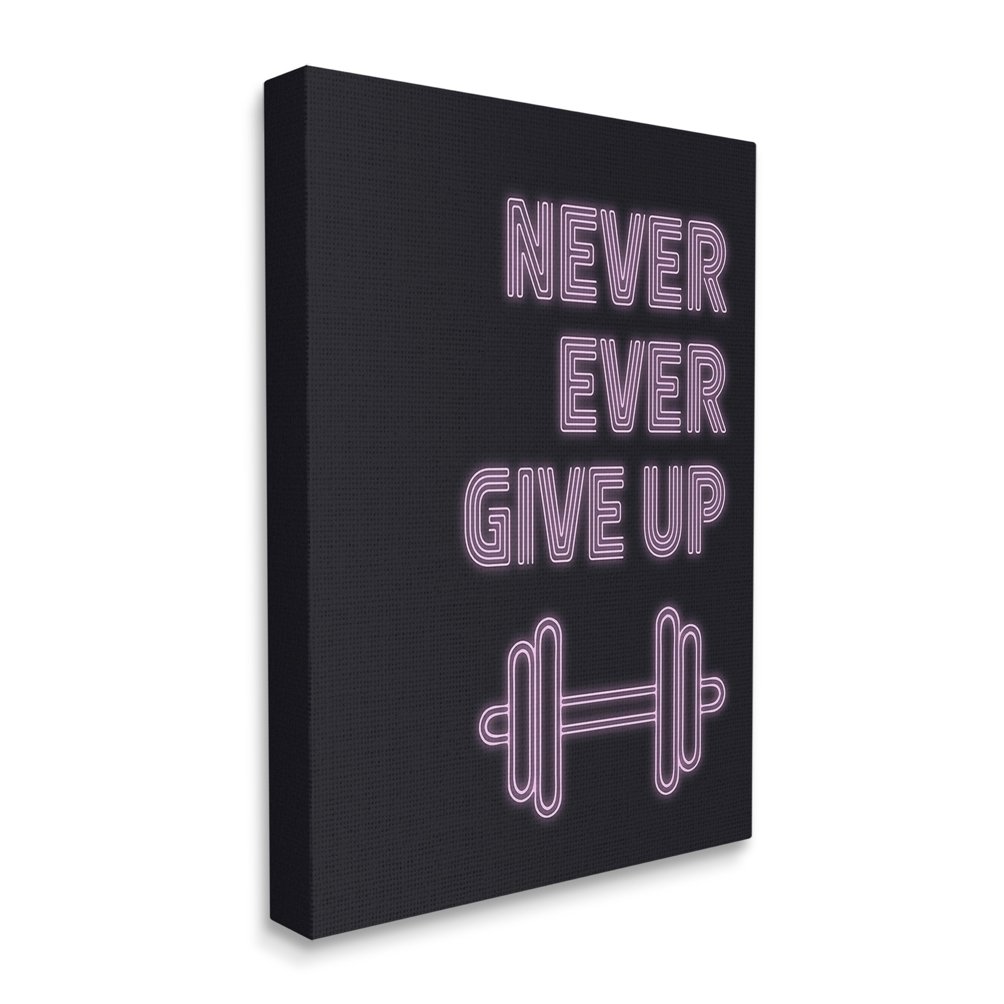 Stupell Industries Never Ever Give Up Inspirational Painting Gallery Wrapped Canvas Art Print Wall Art, 36 x 48