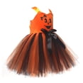 thumbnail image 5 of 3PCS Pumpkin Halloween Dresses Kids Girls Princess Birthday Party Dress up Outfit with Headband Bags Set 4T, 5 of 6