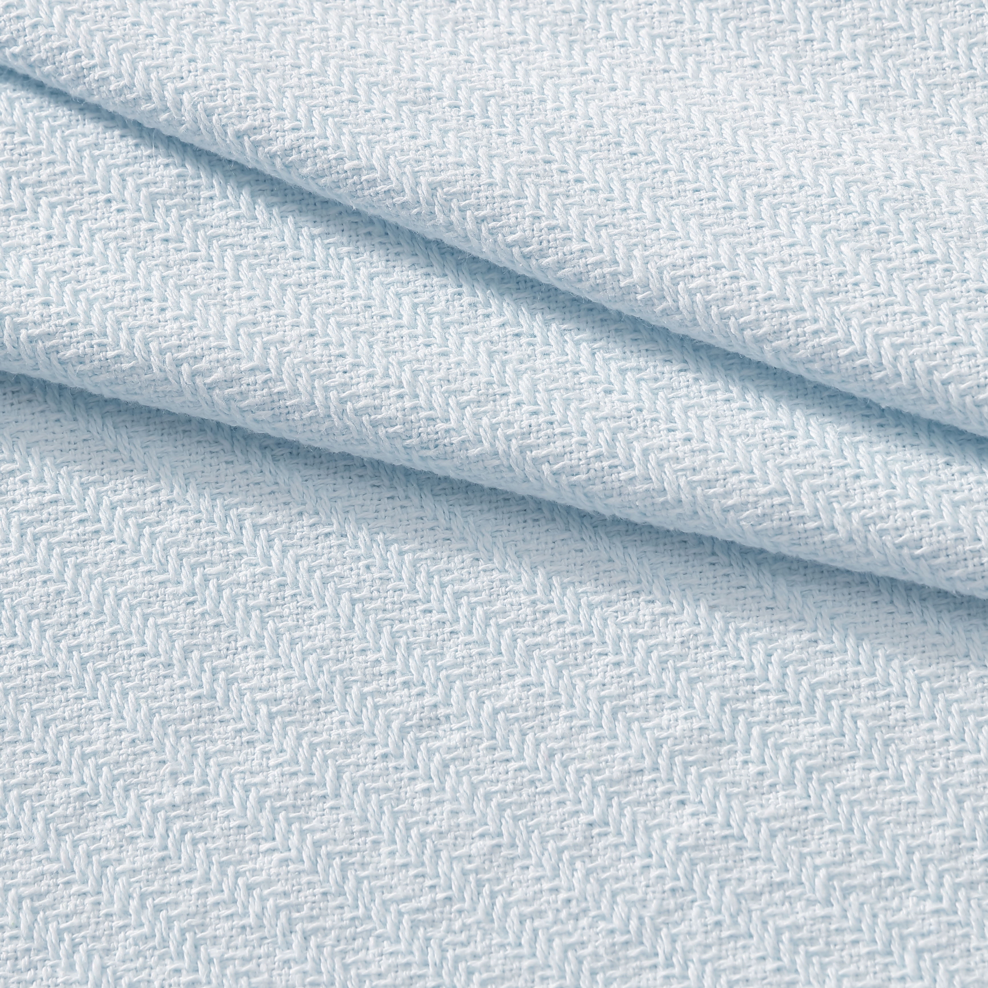 Beatrice Home Fashions, GOTS Organic Cotton Blanket, Full/Queen, Ice Blue