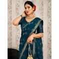thumbnail image 5 of Floral Foil Printed Zari Pure Chiffon Saree - 29164172, 5 of 7