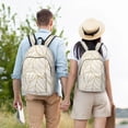 thumbnail image 4 of Disketp Elegant Gold Leaf Pattern Mochila de Lona Estampada, Mochila Escolar de Viaje Ligera para Estudiantes y Portátil-Medium, 4 of 5