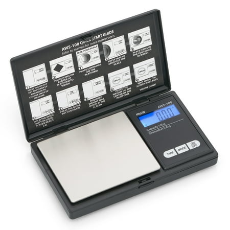 

American Weigh Scales - Digital Pocket Scale - Includes Calibration Weight 100 x 0.01g - AWS-100-CAL