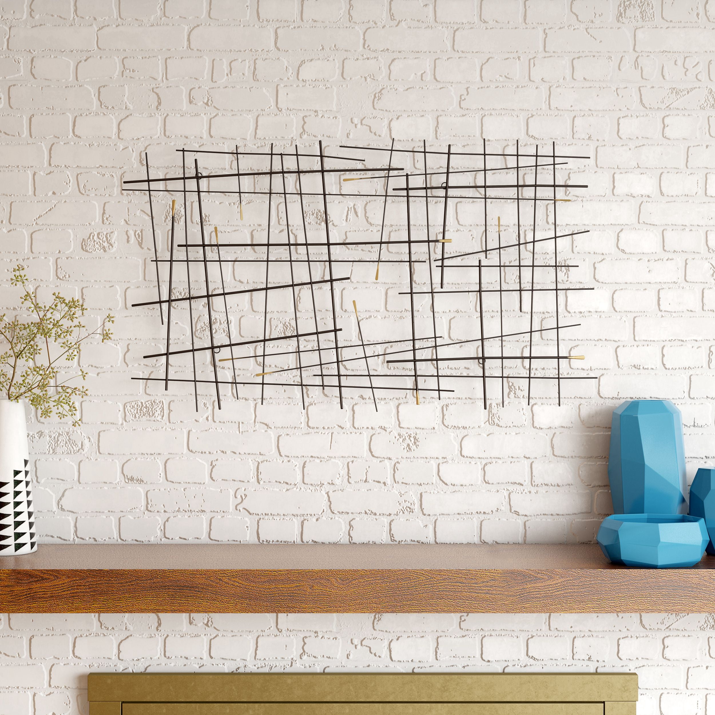 Aspire Home Accents 7234 Arden Modern Metal Wall Decor, Black