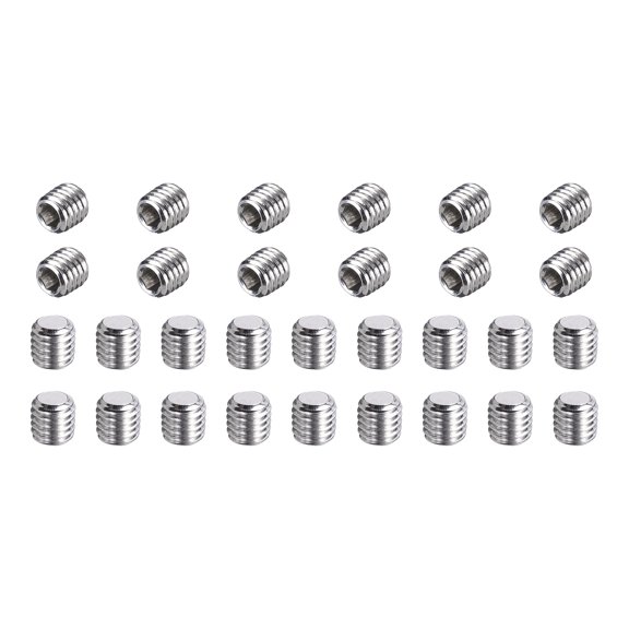 50 Pcs M5-0.8 x 5mm Grub Screws, 304 Stainless Steel Cup Point Allen Head Screws Internal Hex Socket Drive