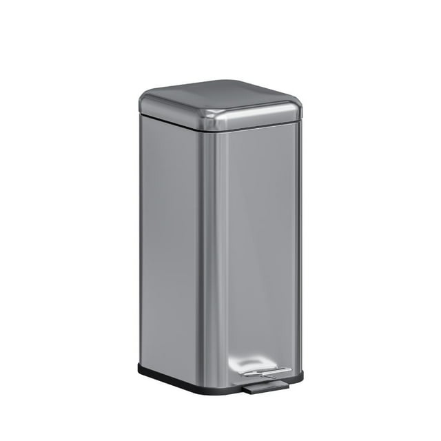 Mubson Bote de Basura Cuadrado 30 L de Acero Inoxidable con Pedal Pubel
