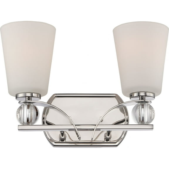 Connie 2 - Light Polished Nickel  Glass Wall Sconce