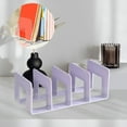 thumbnail image 6 of flameer 4 Compartment Book Storage Rack Acrylic Bookends Bookshelf Dividers for Bookcase violet, 6 of 8