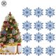 thumbnail image 1 of Adornos navideños de plástico con purpurina de Luxtrada, 12 piezas, 4 pulgadas, copos de nieve, para árbol de Navidad (azul), 1 of 8