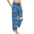 thumbnail image 2 of Haiem Sharks on White Blue Striped Women's Pajama Pants Ultra Lightweight Pjs Bottoms Sleepwear Bottom Pants With Pocket Drawstring-Small, 2 of 9