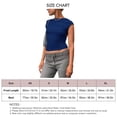 thumbnail image 3 of Women Backless Short Sleeve Tee Shirt Vintage Cut Out Crew Neck Pure Color Open Back Top for Summer Blue XS, 3 of 3