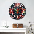 thumbnail image 2 of Yayeee Wall Clock Battery Operated 9.5" Silent Quartz Non-Ticking for Living Room Decor, Red Abstract, 2 of 8