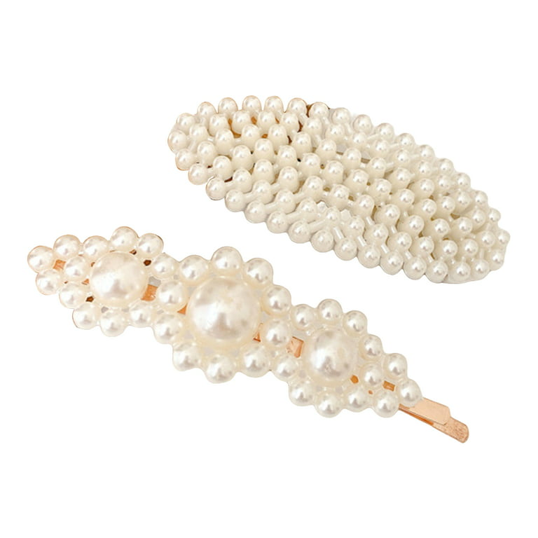Unique Bargains Women's Birthday Business Gift Elegant Styling Pearl Hair  Clips And Pins Champagne White 4pcs : Target