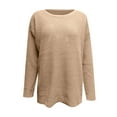 thumbnail image 6 of Holloyiver Women's Knitted Crop Tops Fashion Women Solid Color Long Sleeve Pullove Round Neck Shirt Sweater Tops Pullover Jumper Sweaters, 6 of 6
