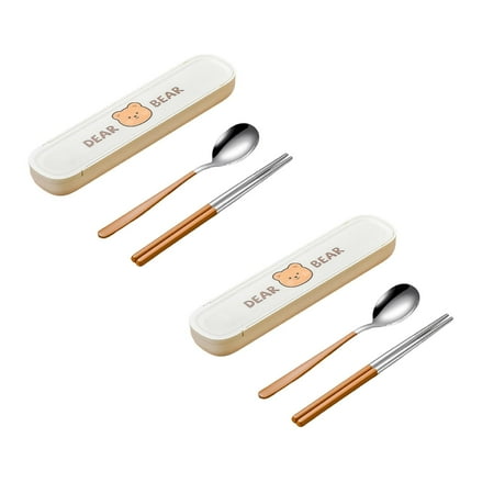 

Rice Bowls 304 Stainless Steel Chopsticks Spoon Set Spoon Chopsticks Set Travel Dinnerware Two Piece Set