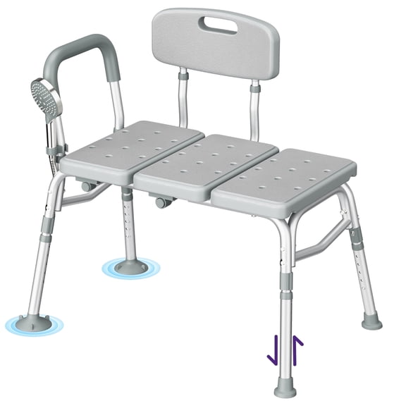 KEKOY Tub Transfer Bench for Bathtub and Showers, Adjustable Shower Bench, Bath Shower Chair Seat 400LBs for Elderly, Adults and Disabled