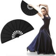 thumbnail image 3 of LINLIN Large Folding Hand Fan 13 inch Nylon-Cloth Fan Chinese Kung Fu Tai Chi Performance Handheld Fan for Dancing Cosplay Festival Christmas Party Props Elegant Vintage Retro Decoration Gifts, 3 of 9