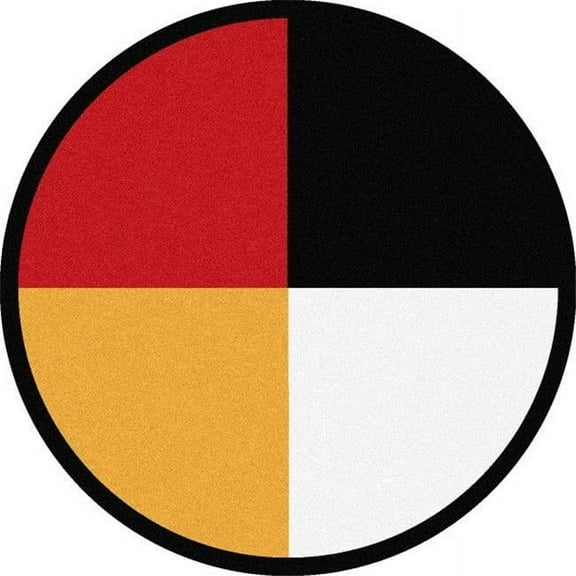 Wheel of Life Rug in Multi - Round  7 ft. 7 in.