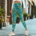 thumbnail image 4 of Renewold Mermaid Scales Yoga Leggings for Women with Pockets Stretchy Fashion Exercise Yoga Pants High Waisted Full Length Graphic Pants for Running Cycling Yoga, Green Gold, S, 4 of 8
