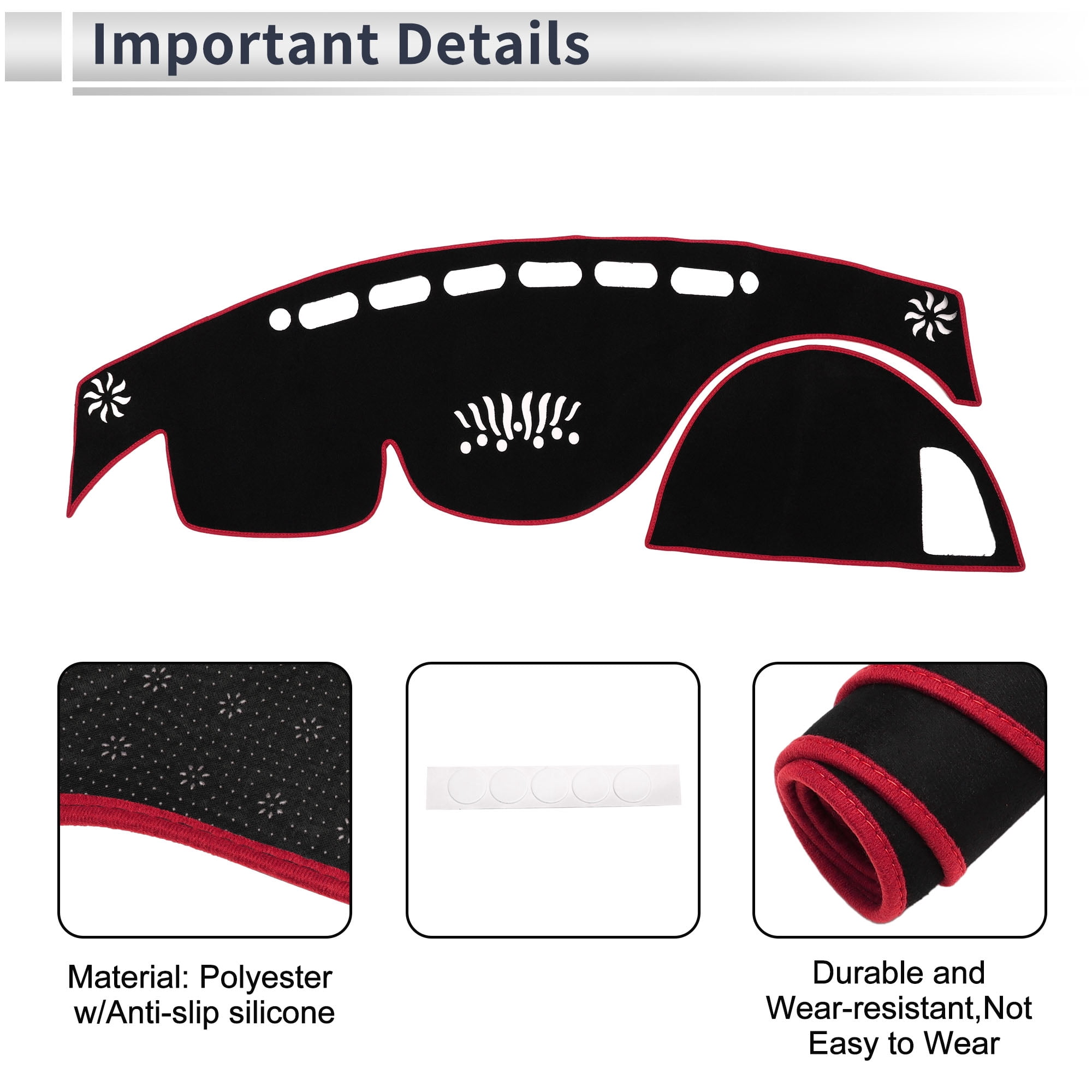 Unique Bargains Non-Slip Dashboard Cover for Infiniti FX35 FX50 FX37 2009-2013 Black