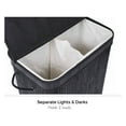 thumbnail image 2 of Drevy Double Laundry Hamper with Lid and Cloth Liner - Bamboo - Black - Easily Transport Laundry Basket - 2 Section Collapsible Hamper - String Handles, 2 of 8