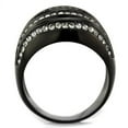 thumbnail image 3 of TK1789 - IP Black(Ion Plating) Stainless Steel Ring with Top Grade Crystal  in Black Diamond Size 10, 3 of 4