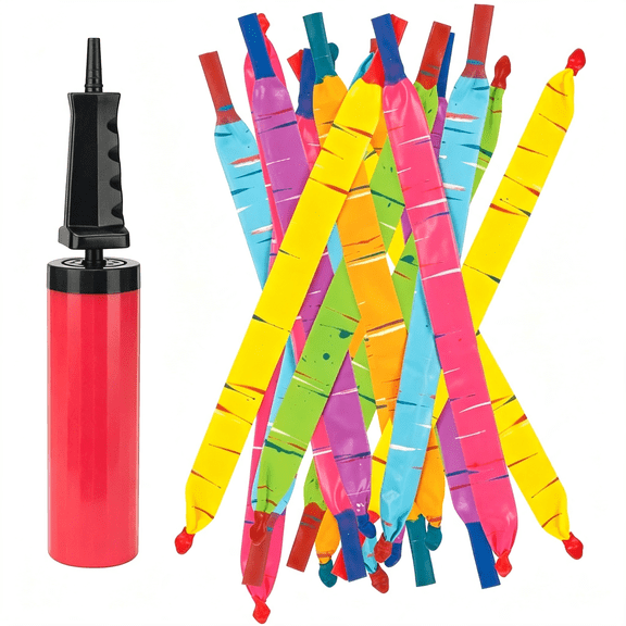 CYFW Rocket Balloons Outdoor Party Toy,Multicolor,40 Count,Oval Inflatable Launchers,Sky Race Play,Kids Activity,Favor Refills,Group Games,Bright Colors,Celebration Fun,Rewards