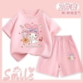 thumbnail image 5 of Kawaii Kuromi 2Pcs Kid's Short Sleeve Set Sanrios Anime Cinnamoroll Fashion Cute Girls Boy Student Cotton Casual T-Shirt Shorts, 5 of 5