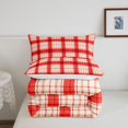 thumbnail image 5 of Manfei Abstract Geometric Check Twin Comforter Sets,Classic Plaid Bedding Set,Red Beige,Reversible,2 Pieces,1 Comforter and 1 Pillowcase,2 Pieces,1 Comforter and 1 Pillowcase, 5 of 7