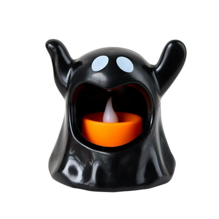 

YZLMD Desktop Dress up Halloween Decorative Figurine Prop with Led Flameless Candles Ghostly Black & White