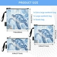 thumbnail image 3 of Haosy 3 Pack Reusable Ziploc Bags BPA Free Healthy Food Storage Bag Leakproof Sandwich Snack Freezer Bags Watercolor Turtle Jellyfish, 3 of 7