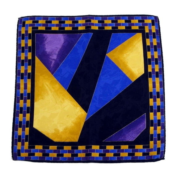 BuyYourTies - PS-Z-114 - Mens Aficionado Silk Pocket Square - Blue Gold