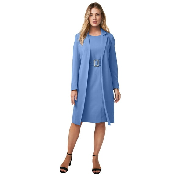Jessica London Women's Plus Size Belted Jacket Dress