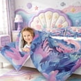thumbnail image 4 of Manfei Colorful Axolotl 7-Piece Twin Bedding,Aquatic Amphibian Bedding Comforter Set,Polkadot Reversible, 4 of 7