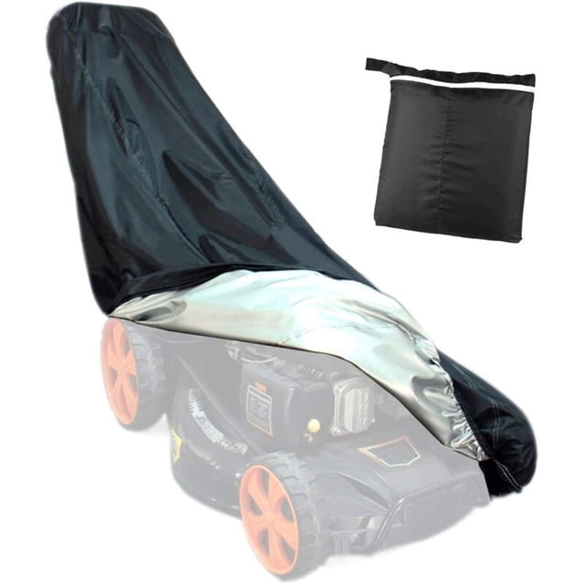 Lawn Mower Cover 210D Waterproof Polyester Fiber Lawn Tractor Cover Dust and Weather Protection Black
