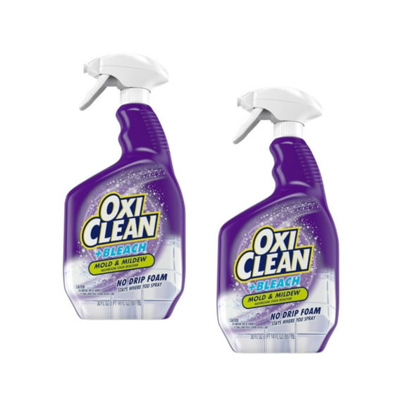 2PC OxiClean (Formerly KABOOM!) No Drip Foam Mold & Mildew Stain Remover with Bleach, 30 Oz