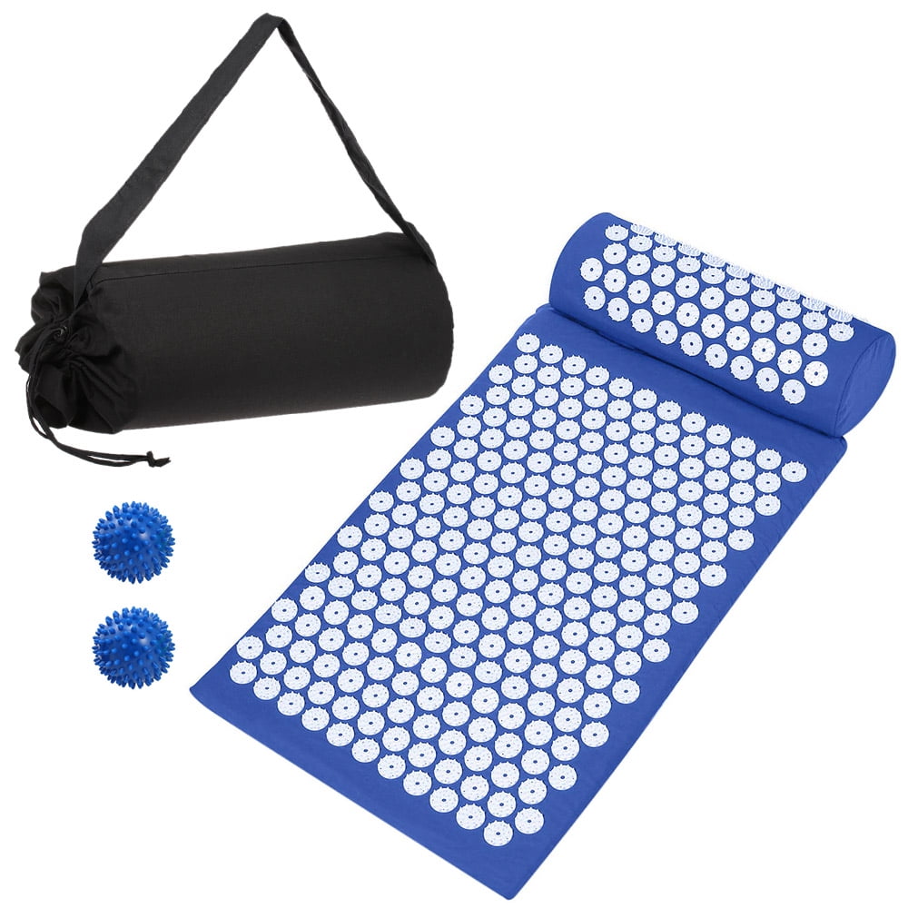 Acupressure Mat with Pillow Ball Set for Relieving Stress Back Neck