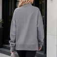thumbnail image 4 of Quarter Zip Pullover Women Long Sleeve V Neck Tops Fashion Loose Sweatshirt, 4 of 6