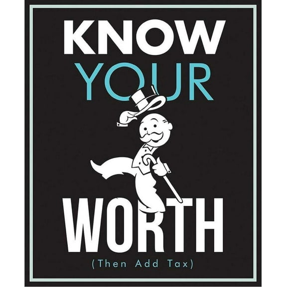 Camelot Fabrics Monopoly Know Your Worth Panel(35"x44") Black 100% Cotton Fabric sold by the panel