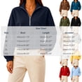 thumbnail image 3 of Liweisiy Women's Half Zip Stand Collar Sweatshirt Drop Shoulder Long Sleeve Solid Color Shirts With Pocket Casual Cropped Pullover Tops Red S, 3 of 5