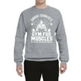 thumbnail image 2 of Dwight Schrute's Gym for Muscles Pop Culture Unisex Crewneck Graphic Sweatshirt, Heather Grey, Medium, 2 of 3