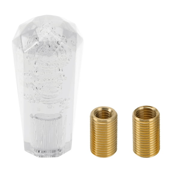 Unique Bargains Car Shift Knob 10cm Front Shift Lever Knob Universal for Automatic and Manual Vehicle Acrylic Clear with 2 Adapter 1 Set