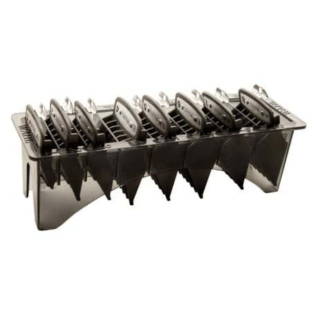 Wahl Professional Premium Black Cutting Guides #3171-500 – 1/8” to 1” – Fits All Full Size Wahl Clippers (Excludes Detachable Blade Clippers) – 8 Pack