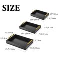 thumbnail image 5 of ZXNYH Black Decorative Trays for Coffee Table MDF Large Ottoman Tray for Living Room Bathroom Coffee Bar Decor Modern Tray with Gold Handles (Black, 3), 5 of 7
