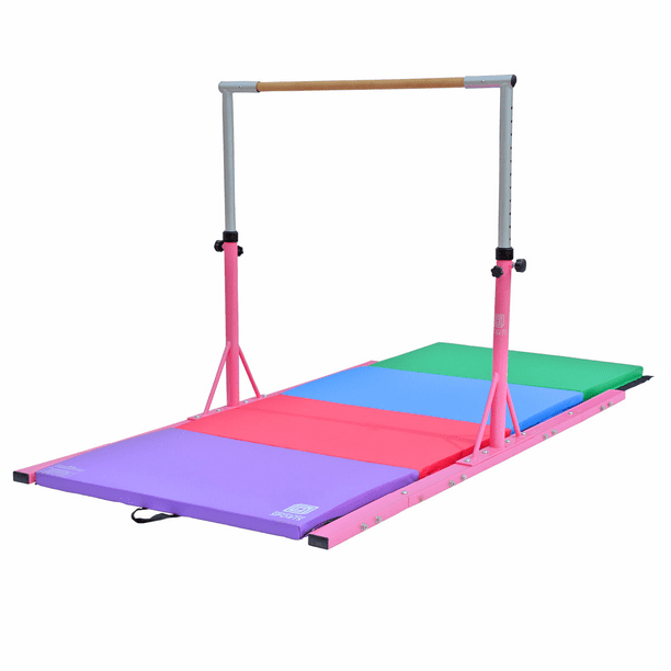 Gymnastics Junior Training Kip Bar Pro w/ Thick Folding Mat 8' / 10