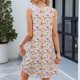 thumbnail image 4 of Plus Tamaño Vestido Alto Bajo Cuello en V sin Mangas Estampado Tropical Suelto Mini para las Vacaciones en la Playa, Vestido de Verano Casual Plus Tamaño Mujeres, 4 of 8