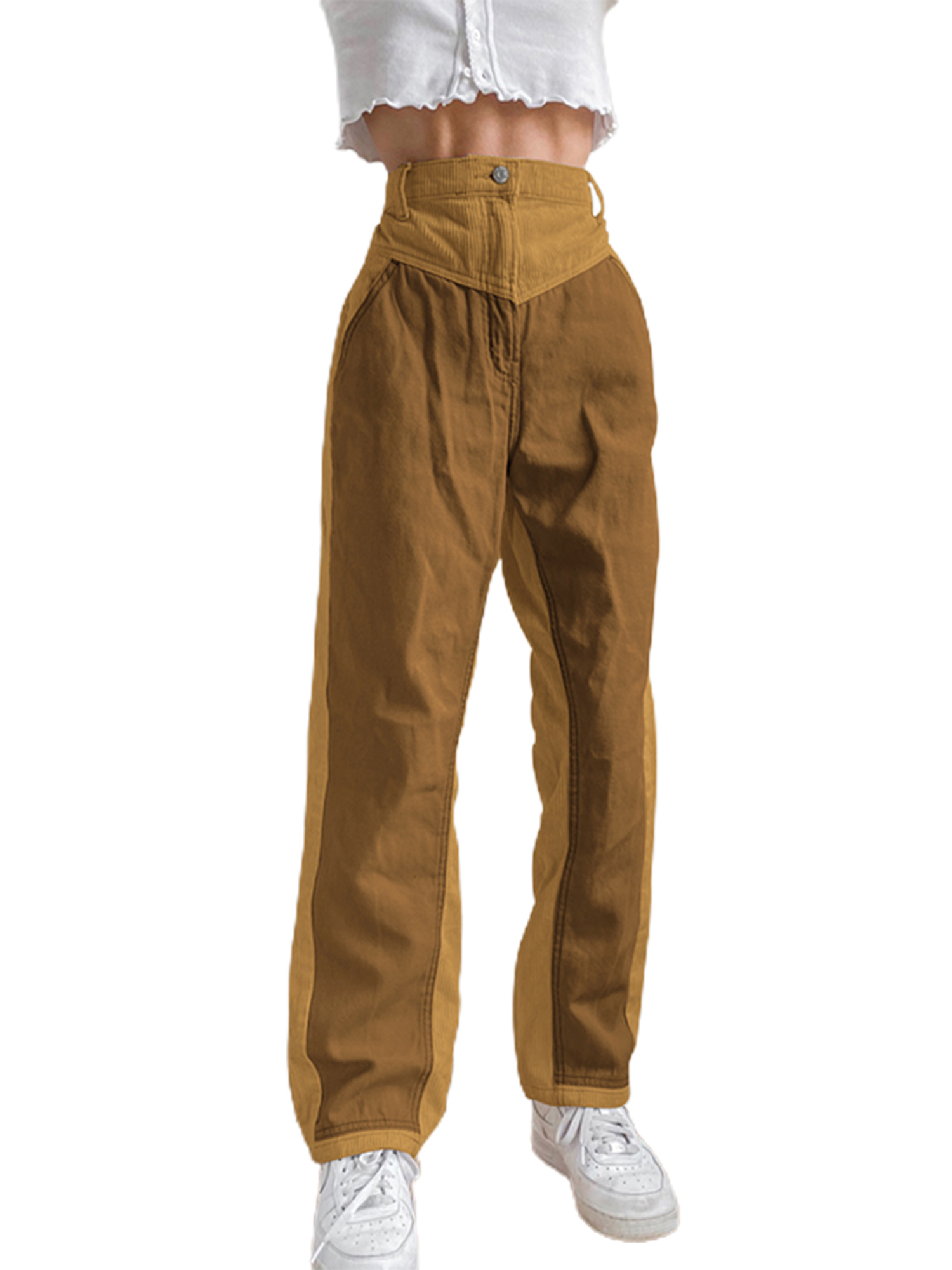 Straight Leg Pants Casual High Waist 